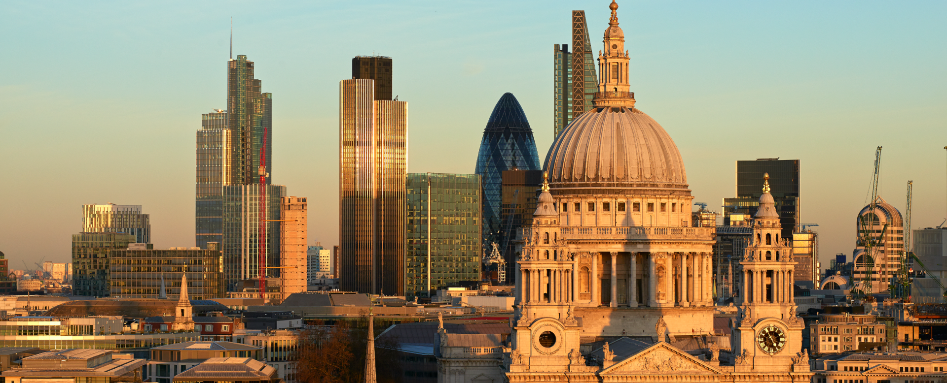 A view on the skyline of the banking district of London, where DZ BANK London is located